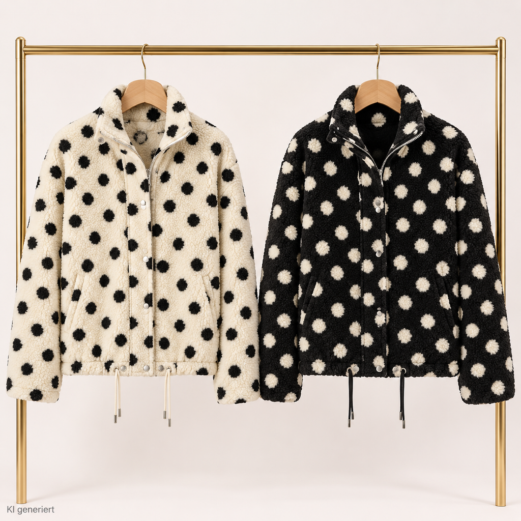 "FLOCKI" – kuschelige Teddyjacke mit Punkten